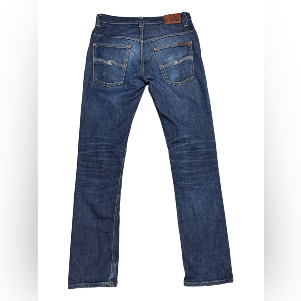 ❌SOLD❌ 134 NUDIE JEANS CO. Men's Thinn Finn Slim Fit Dark Wash Denim Jeans Sz 32 - Picture 3 of 10